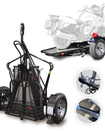 Go! Series Single Rail Folding Motorcycle Trailers – Deluxe Chrome Wheels Balanced