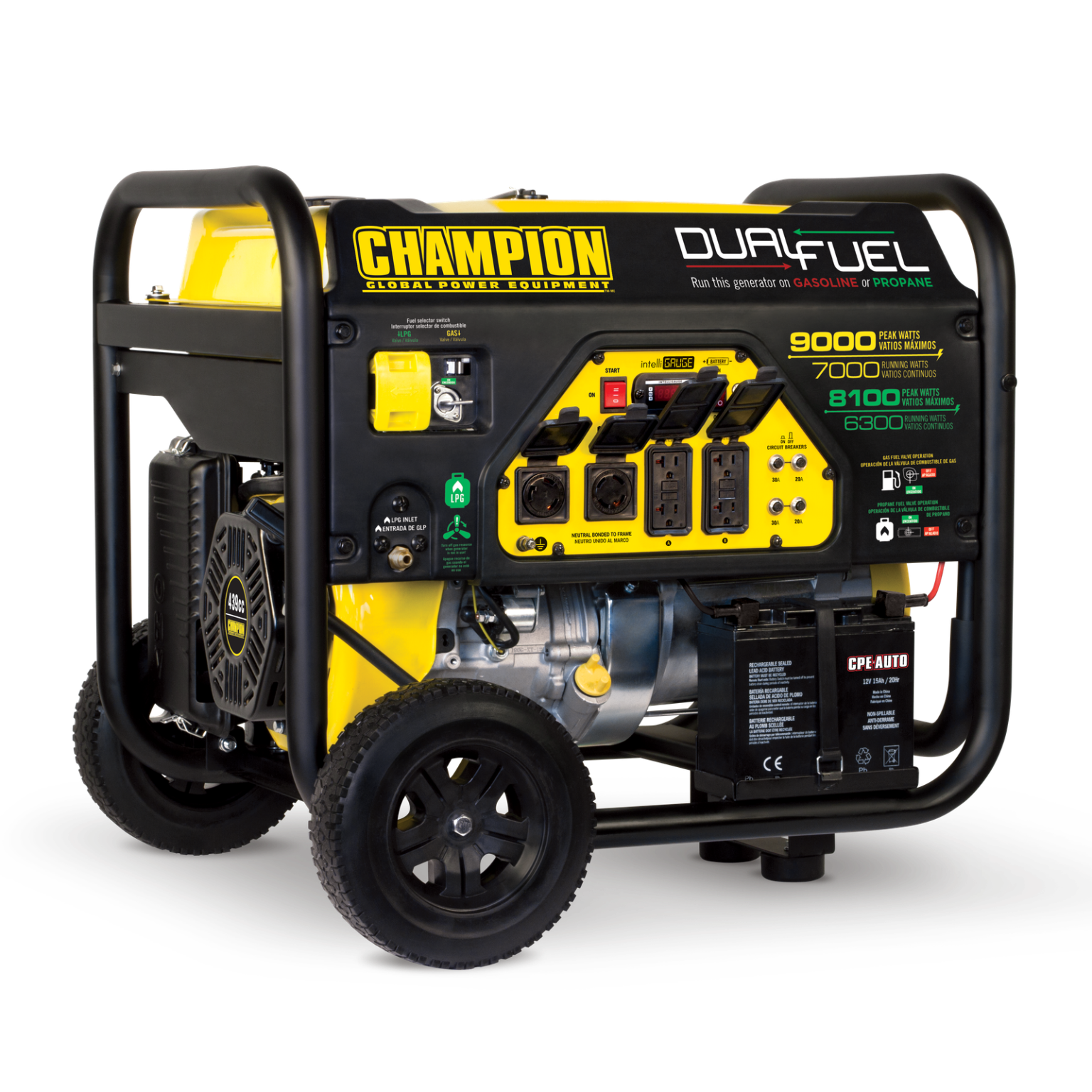 Champion 100155 7000W/9000W Dual Fuel Electric Start Generator Manufacturer RFB