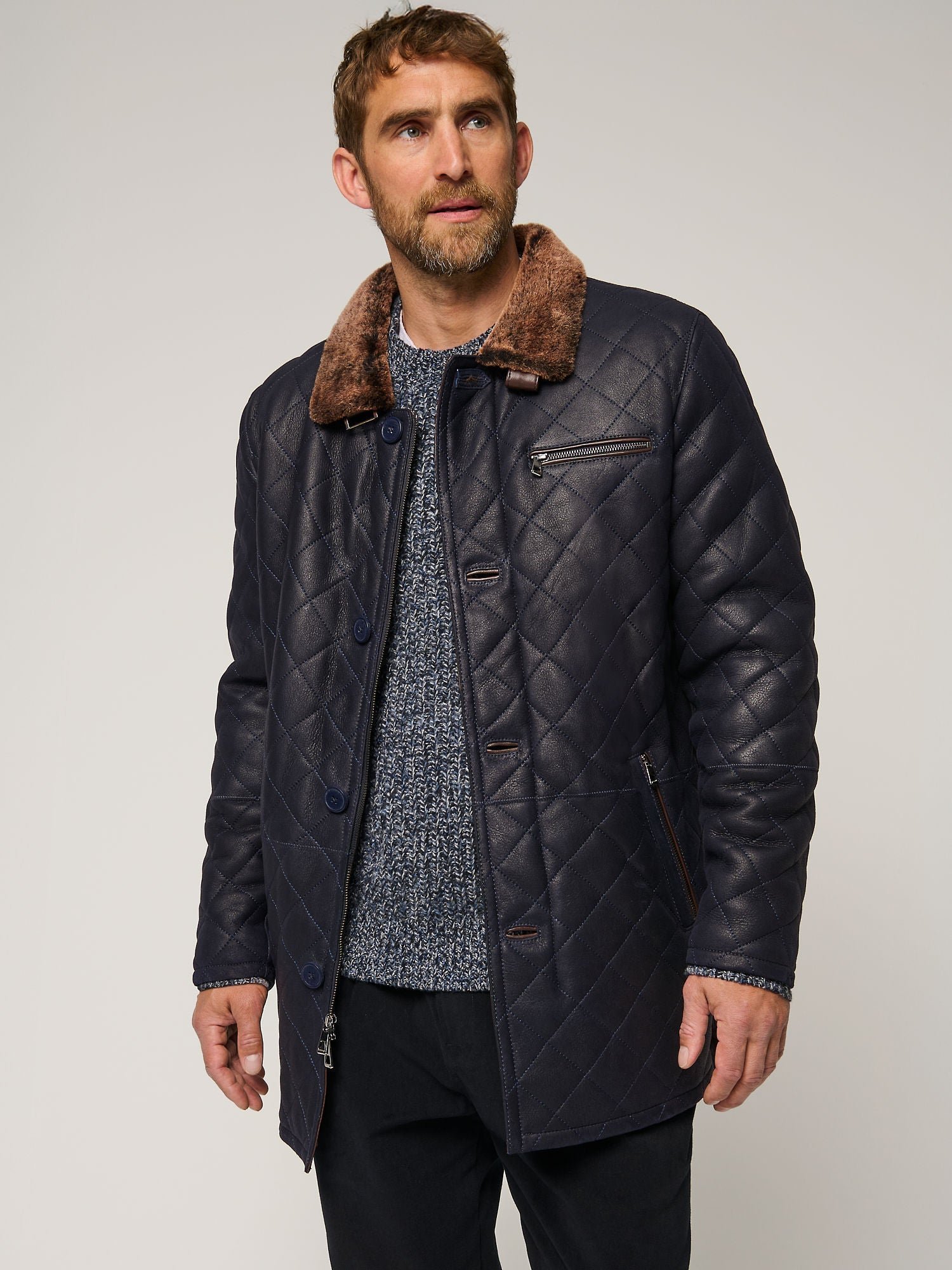 Hayes Quilted Sheepskin Coat