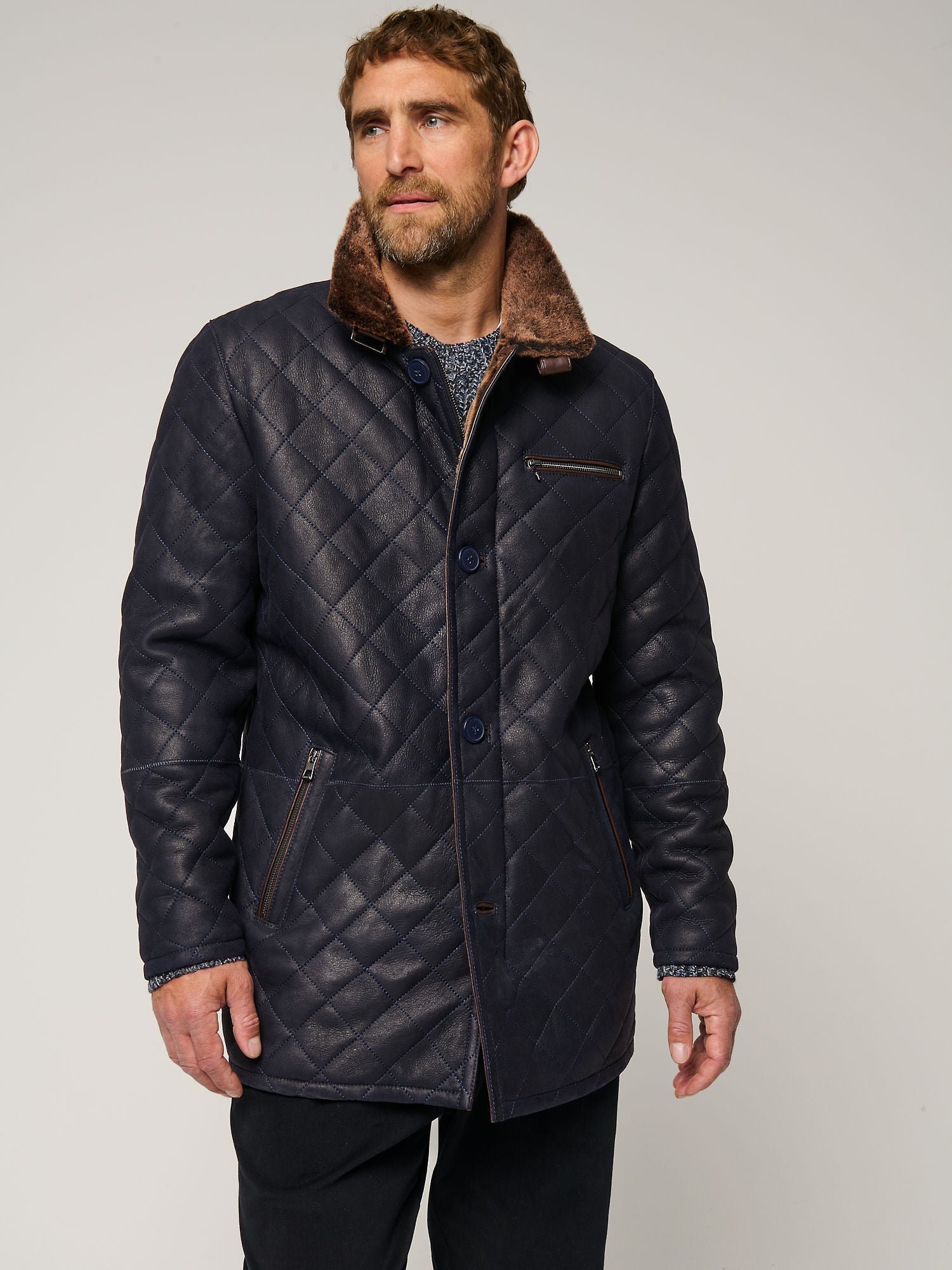 Hayes Quilted Sheepskin Coat