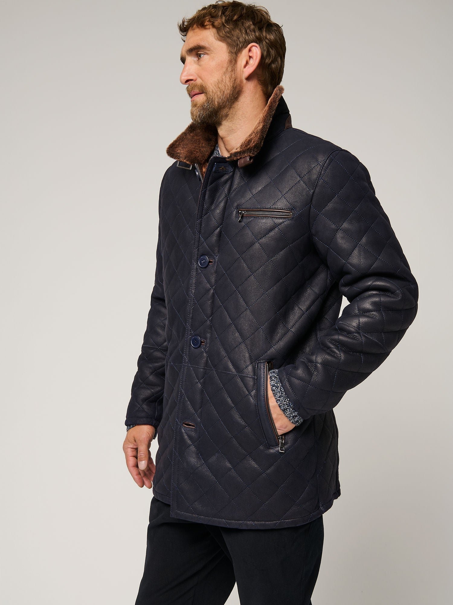 Hayes Quilted Sheepskin Coat