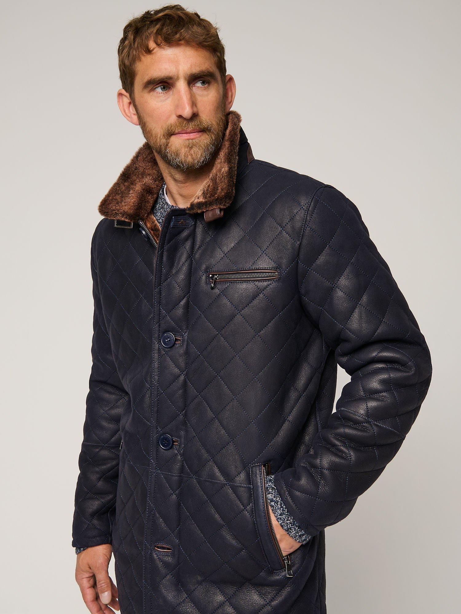 Hayes Quilted Sheepskin Coat