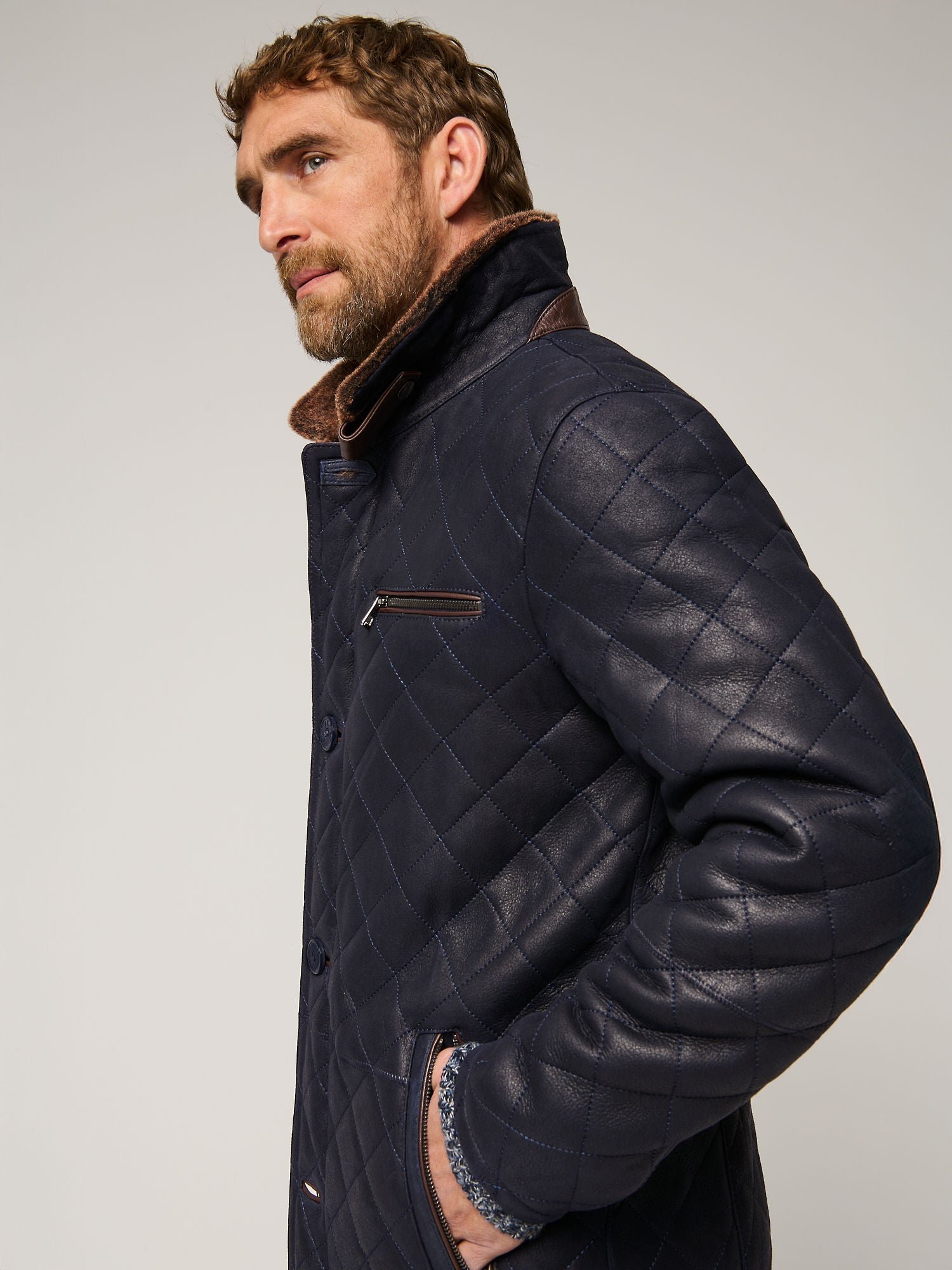 Hayes Quilted Sheepskin Coat