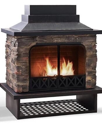Sunjoy Canyon Wood-Burning Fireplace, Heats 2.14 sq. ft.