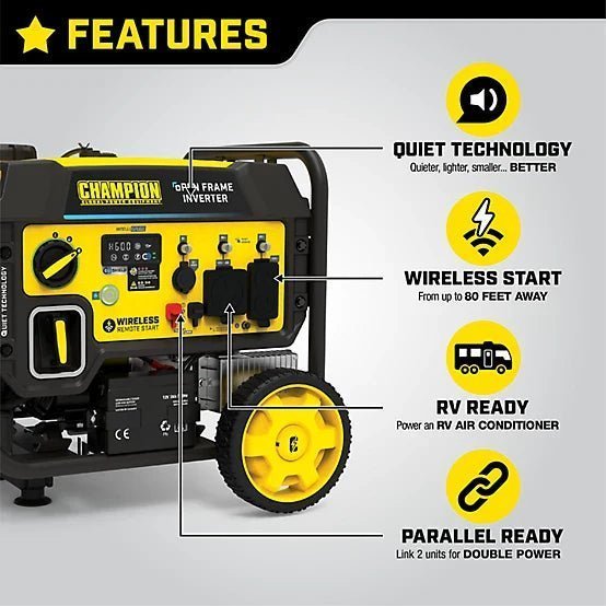 Champion Power Equipment 4,500/3,650-Watt Gasoline Powered OFI Generator with ParaLINK, Remote Start