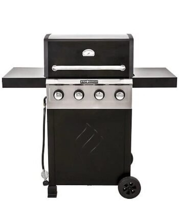 Even Embers 4-Burner Propane Gas Grill, 40,000 BTU, Silver/Black