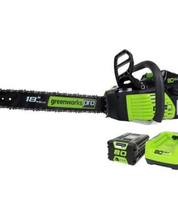 GreenWorks 80-volt 18″ Cordless Chainsaw 2Ah #2000002