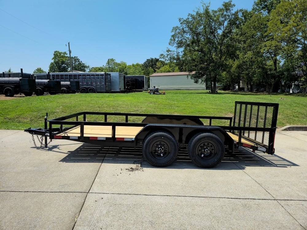 6’4″ x 14 Utility Trailer Powder Coated Dovetail (2) 3500 Axles 7k GVWR