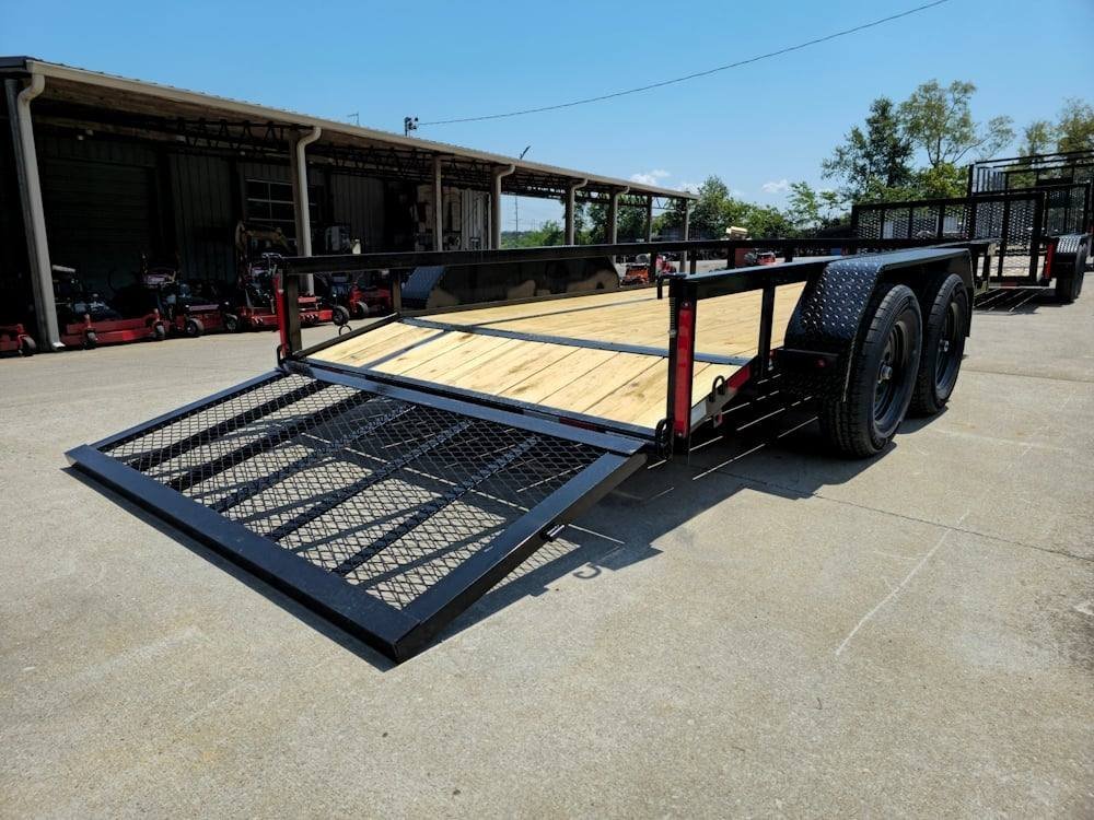 6’4″ x 14 Utility Trailer Powder Coated Dovetail (2) 3500 Axles 7k GVWR