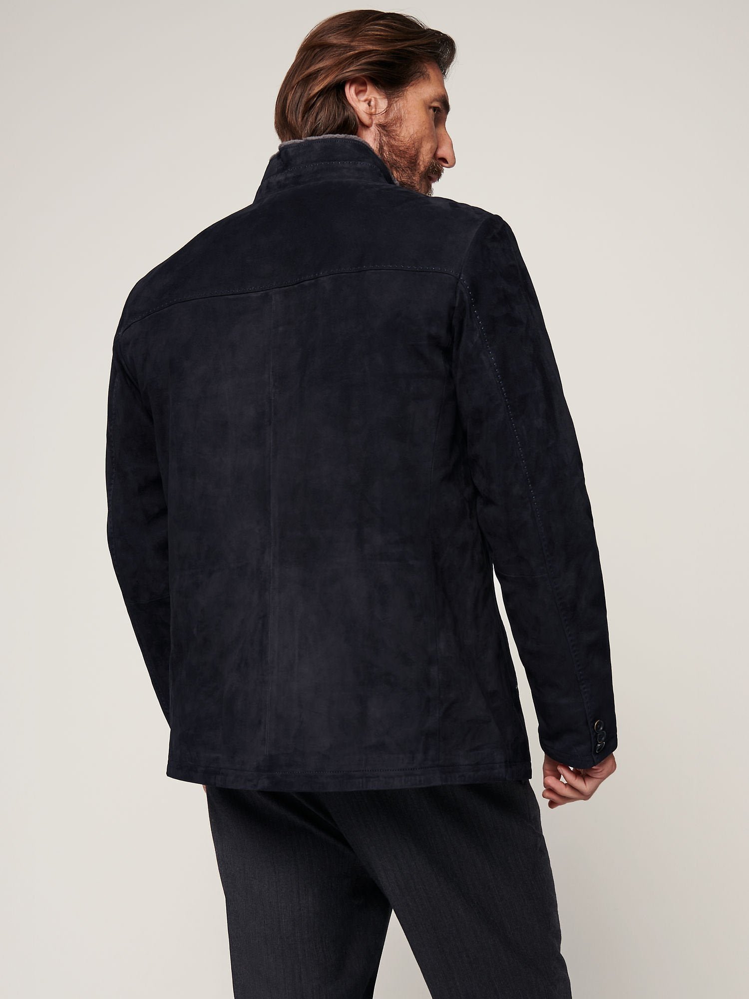 Austin Suede Leather Blazer with Shearling Lining