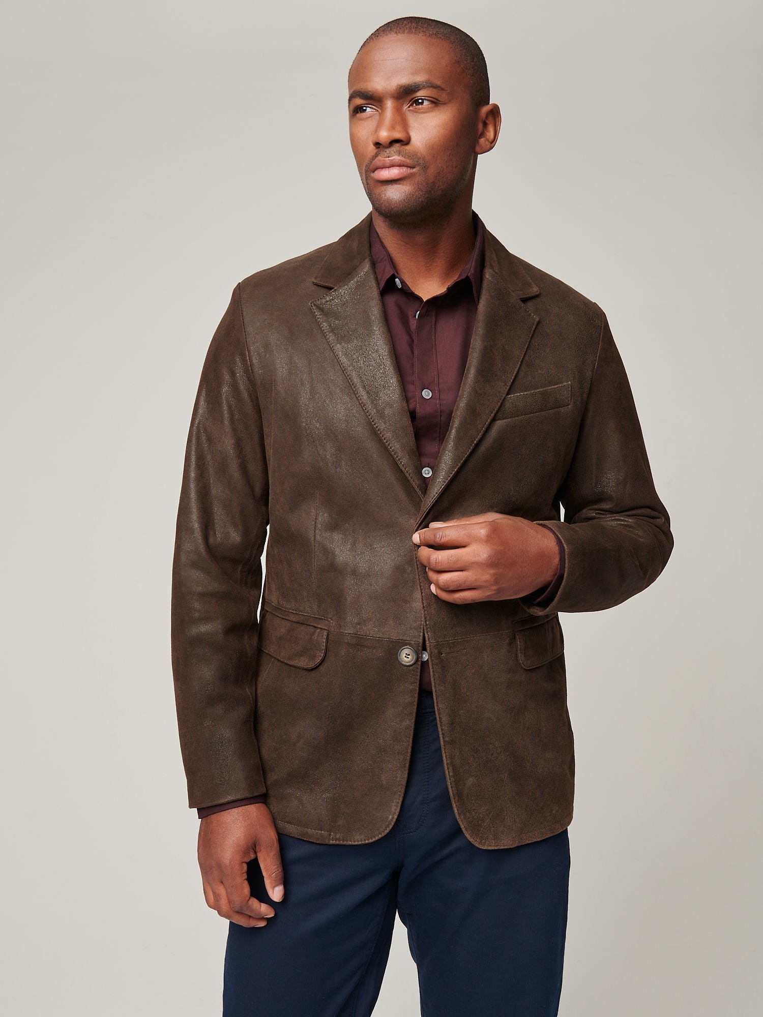Carlisle Distressed Leather Blazer