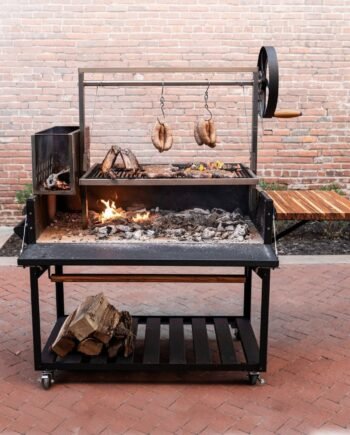 Premium Argentine/Santa Maria BBQ Grill with Wood Fire and Charcoal Grill