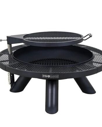 Even Embers 44 in. Round Charcoal/Wood-Burning Fire Pit with Cooking Grate