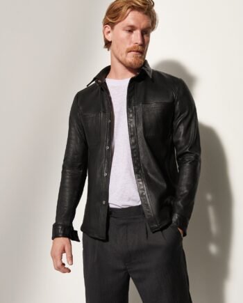 Max Reversible Suede Leather Shirt Jacket
