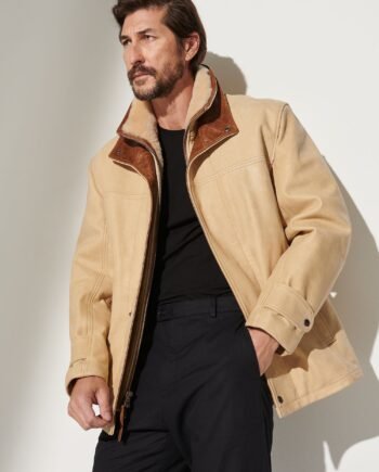 Jack Frost Palomino Edition Leather Coat with Shearling Lining
