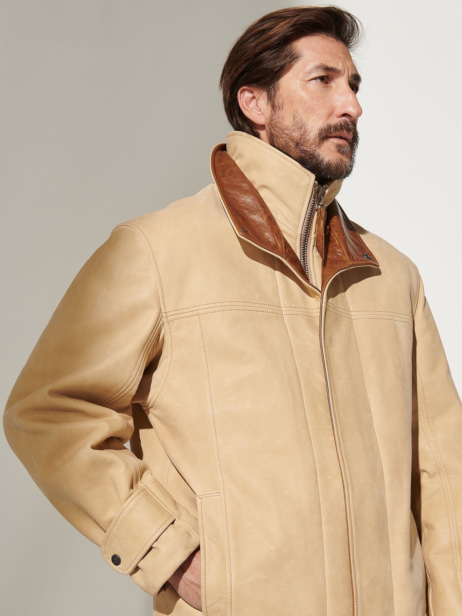 Jack Frost Palomino Edition Leather Coat with Shearling Lining