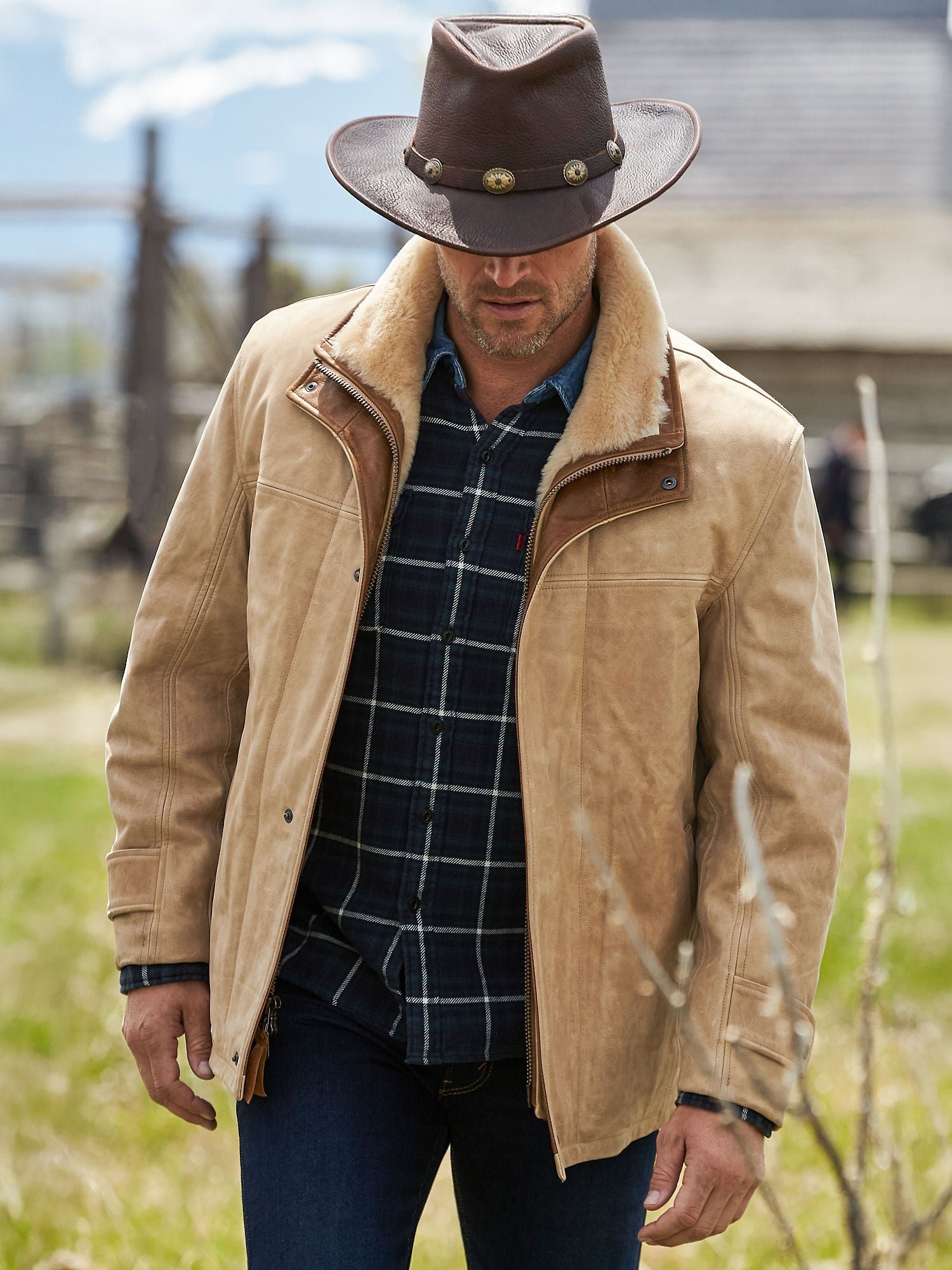 Jack Frost Palomino Edition Leather Coat with Shearling Lining