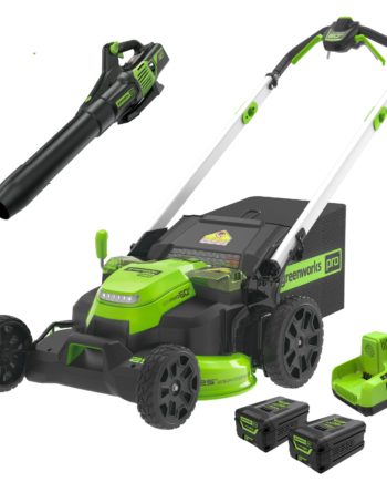 60V 25″ Cordless Battery Self-Propelled Mower Combo Kit w/ Blower, (2) 4.0Ah Batteries and Dual Port Charger