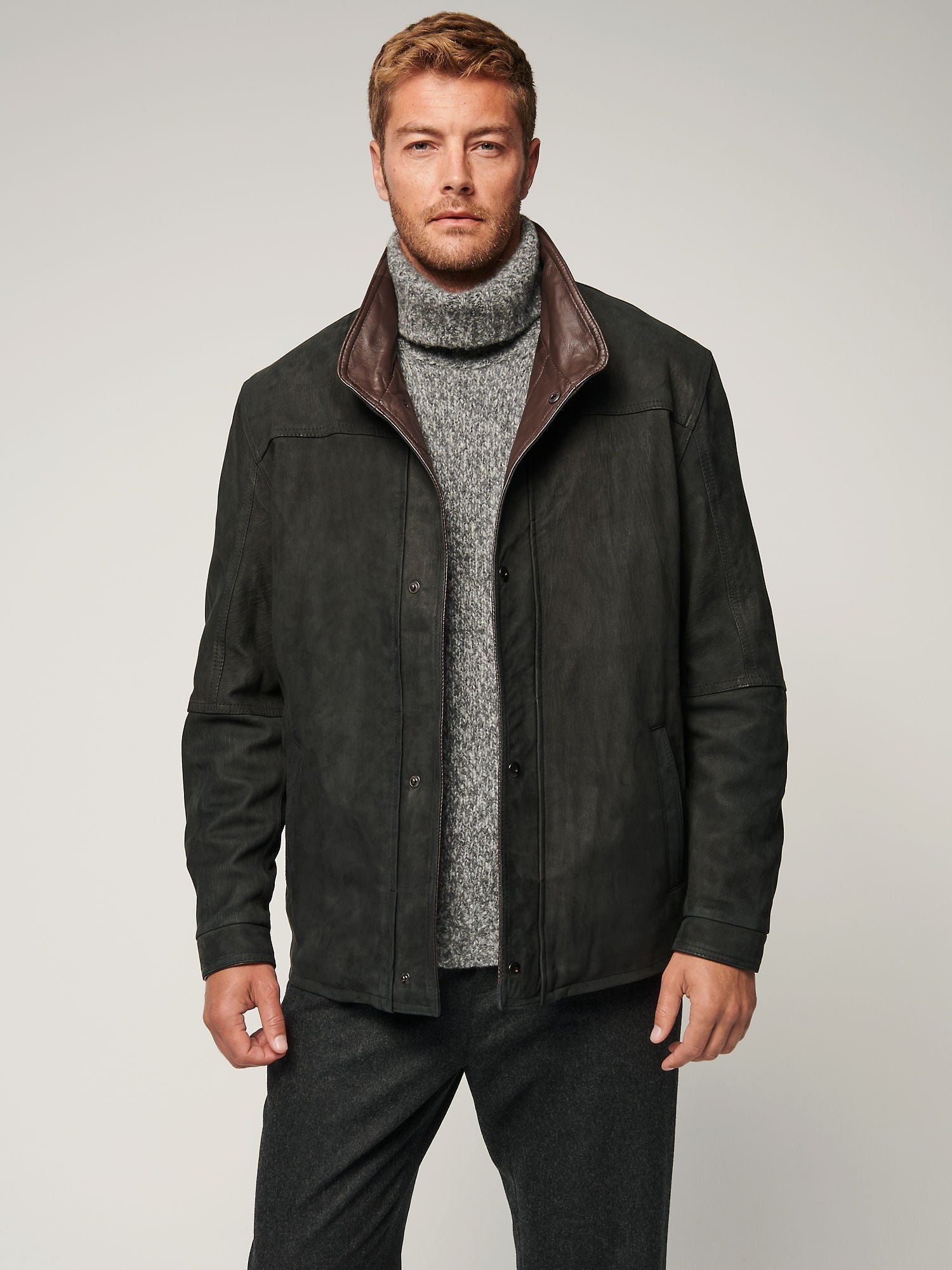 James Buffed Leather Jacket