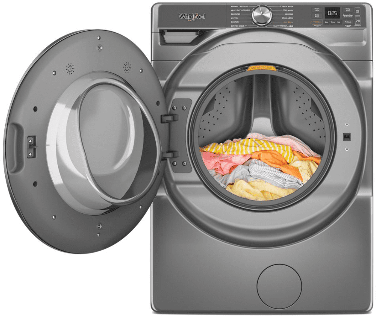 Whirlpool WFW6720RR, 27-Inch, 5.0 cu. ft. Smart Front Load Washer, FreshFlow Vent System, Silver