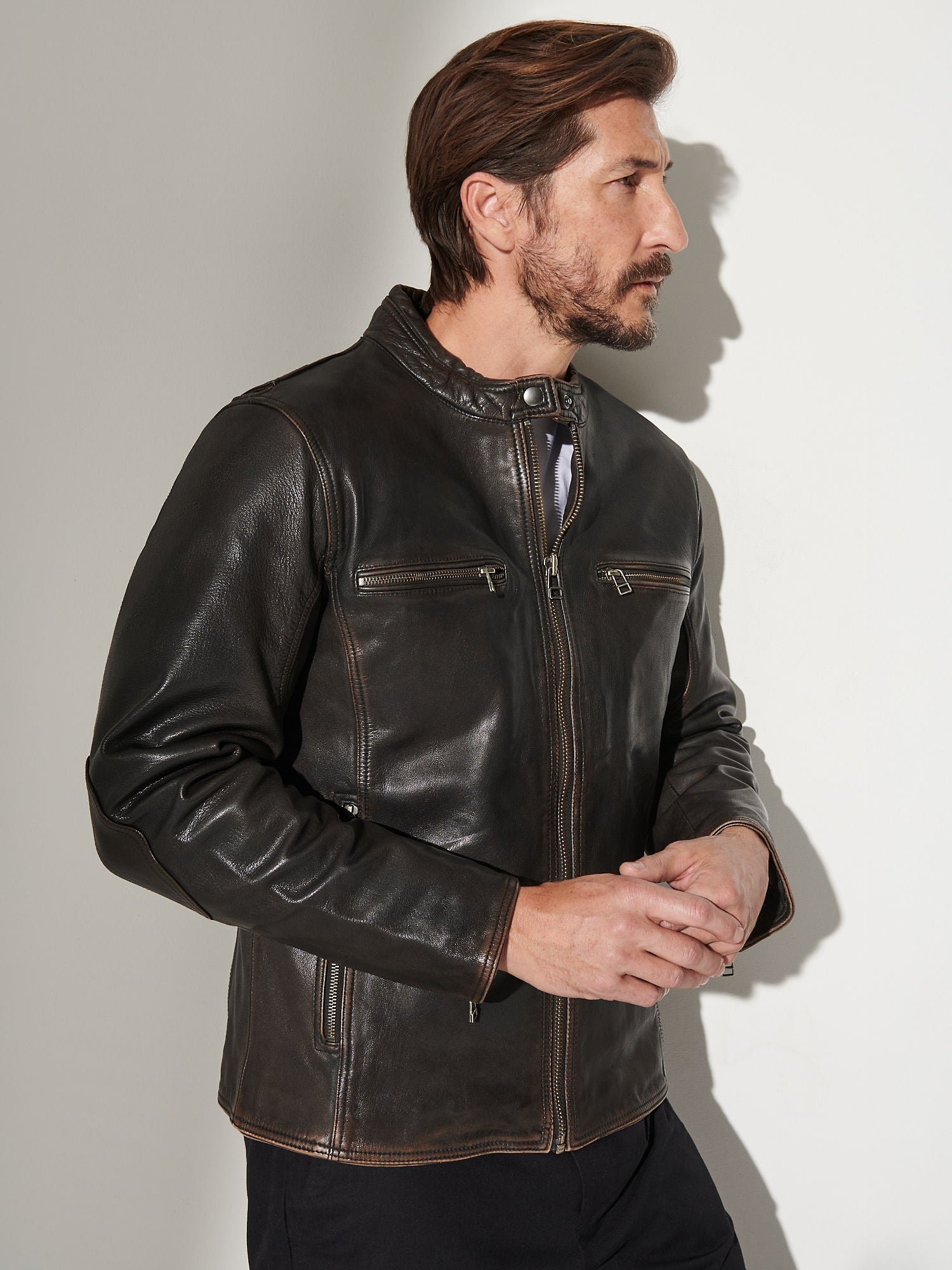 Retro Leather Moto Jacket