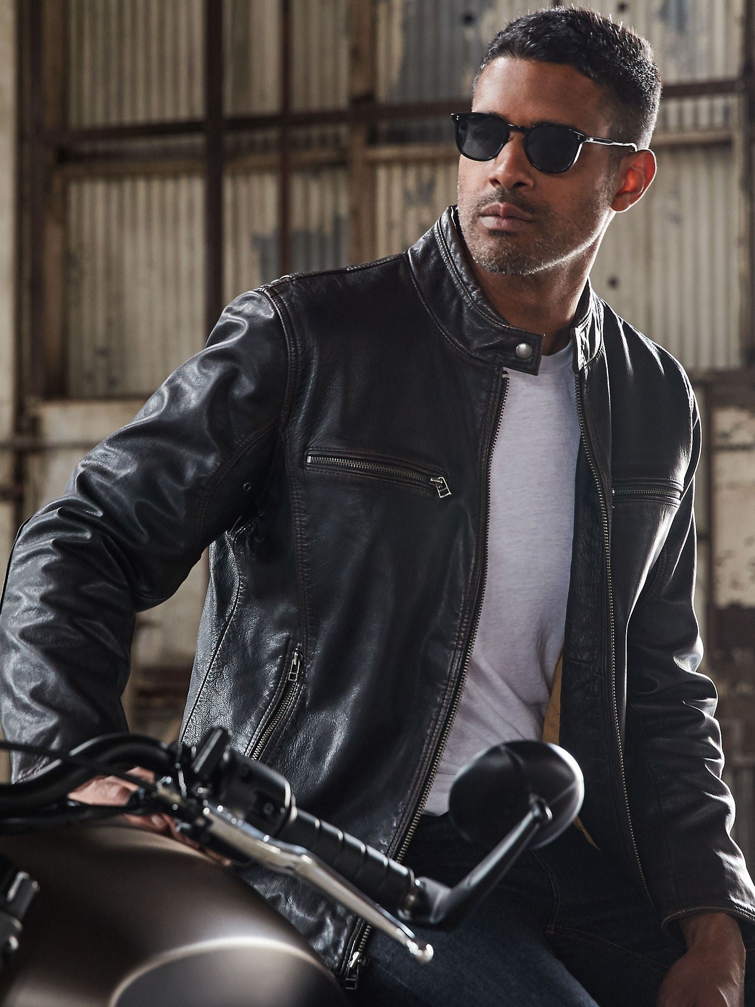 Retro Leather Moto Jacket