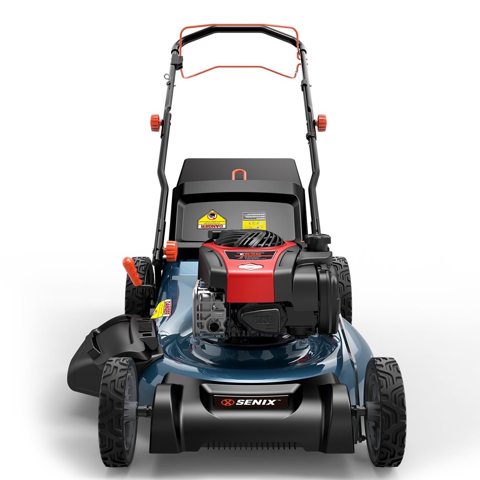 SENIX Self-Propelled Gas Lawn Mower, 22in Cutting Blade / 23in Cutting Deck, 150 cc 4-Cycle Made in Briggs & Stratton Engine , 3-In-1, 6-Position Adjustment, 11in Rear Wheels, LSSG-H3