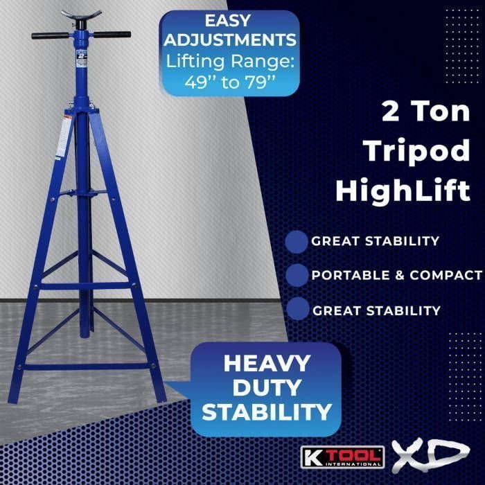 K Tool 2 Ton Under Hoist Jack Stand