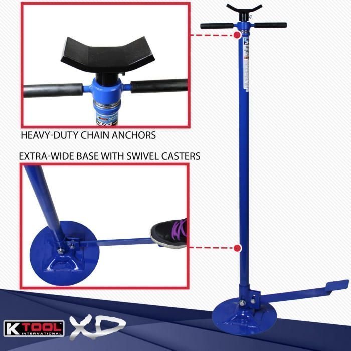 K Tool 3/4 Ton Under Hoist Jack Stand with Pedal