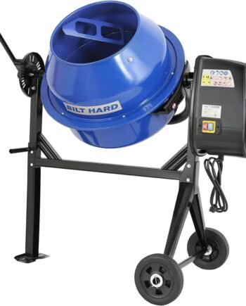 BILT HARD 4 Cu. Ft. Electric Cement Mixer – 550W Portable with Wheels