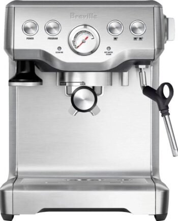 Breville – the Infuser Manual Espresso Machine with 15 bars of pressure, Milk Frother and Water filtration – Silver
