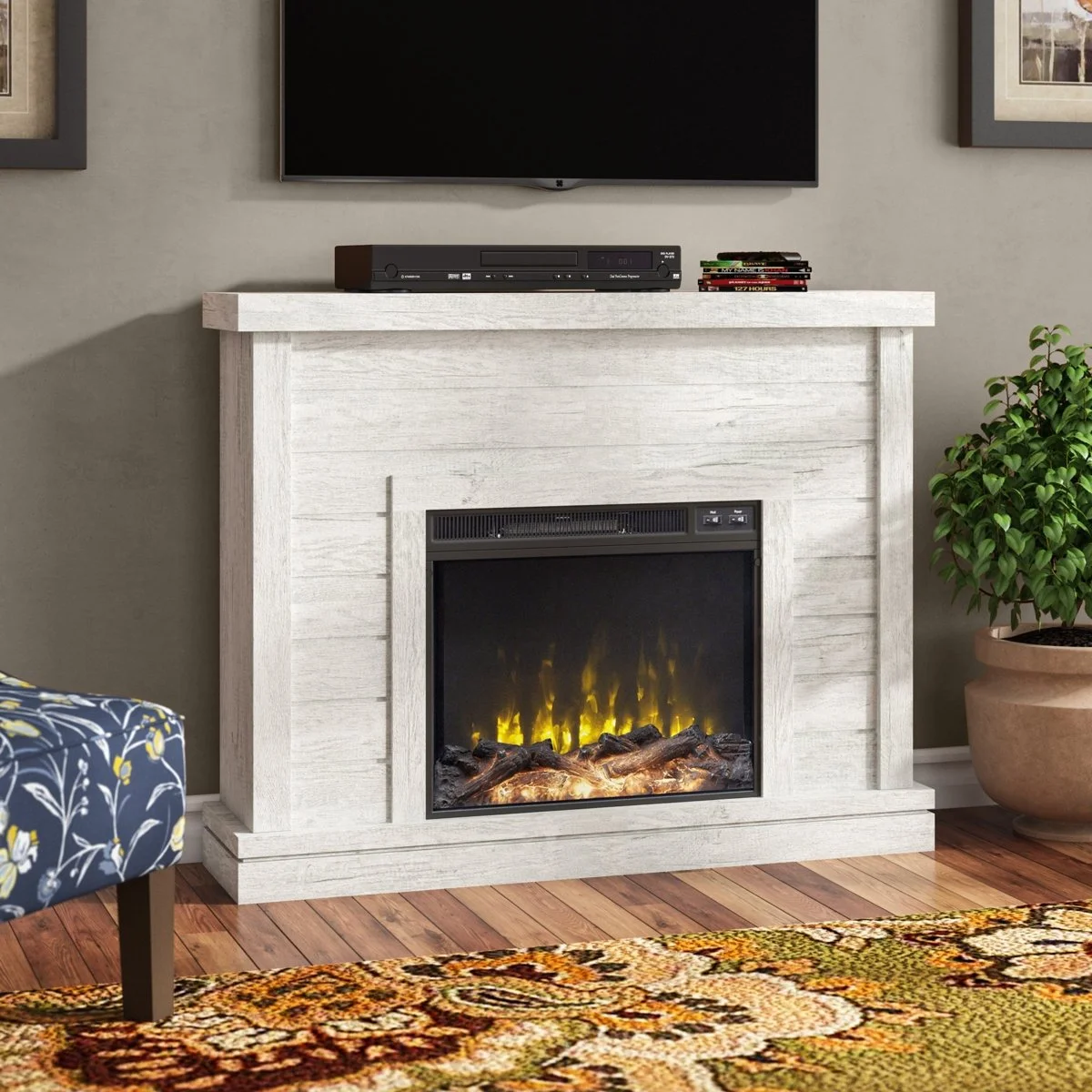 Alaya Wall Mounted Electric Fireplace Sand & Stable Finish
