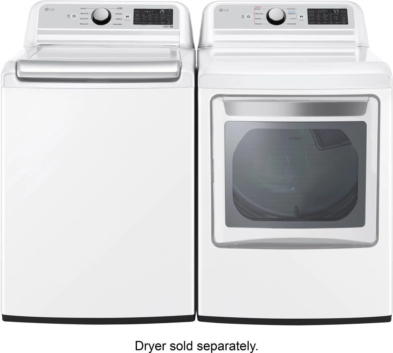 LG – 5.5 Cu. Ft. Smart Top Load Washer with TurboWash3D – White