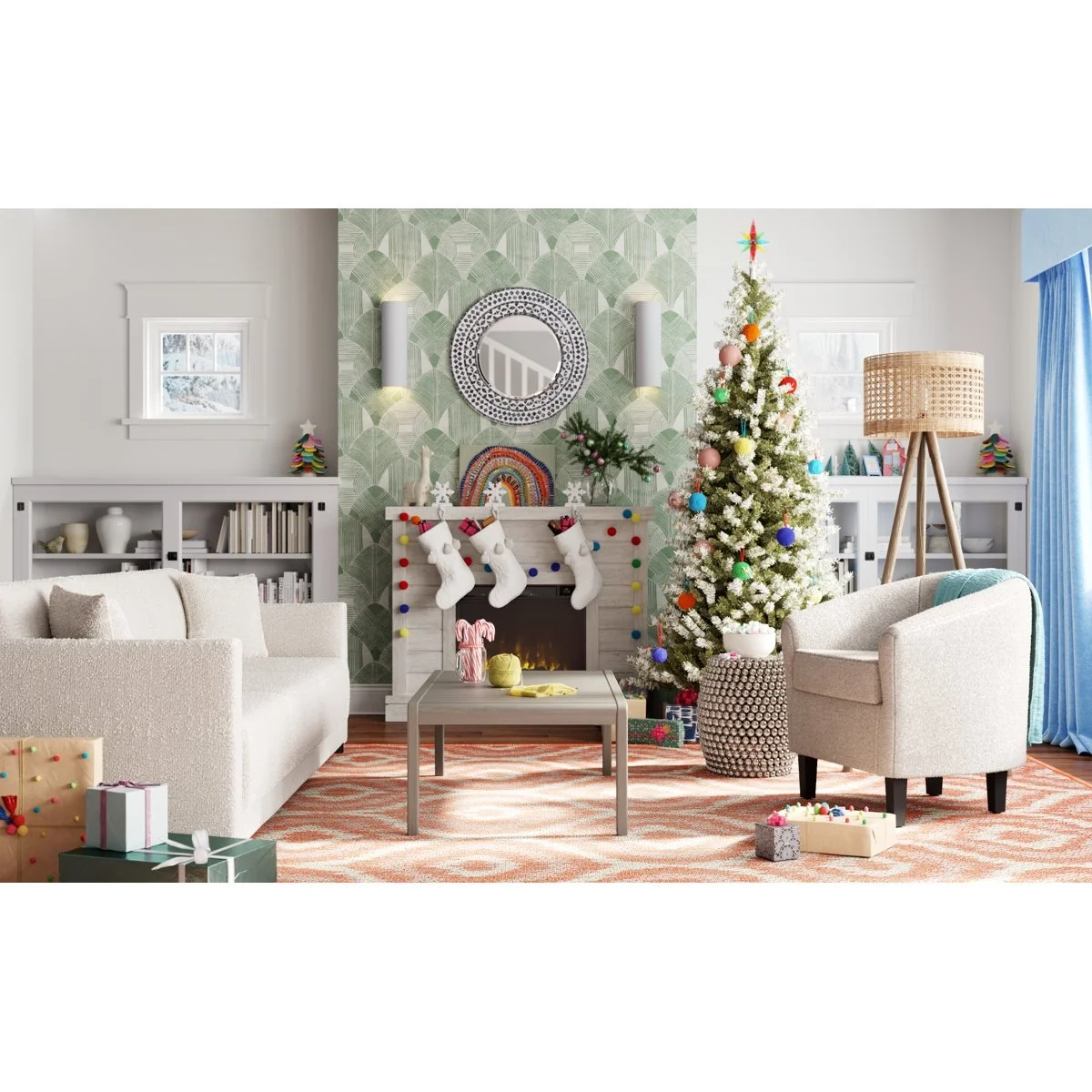 Alaya Wall Mounted Electric Fireplace Sand & Stable Finish