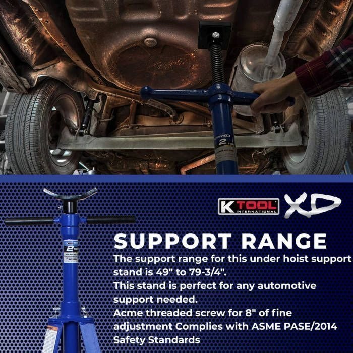 K Tool 2 Ton Under Hoist Jack Stand