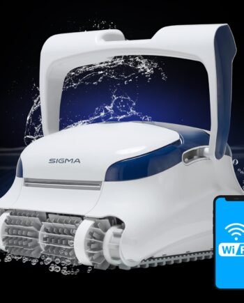Dolphin Sigma Robotic Pool Cleaner (2024 Model) — Wi-Fi, App, Gyroscope, Weekly Timer, Waterline Cleaning & Massive Top-Loading Ultra-Fine and Standard Filters for In-Ground Swimming Pools up to 50ft