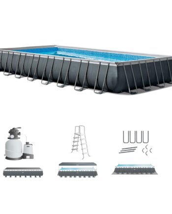 INTEX 26373EH Ultra XTR Deluxe Rectangular Above Ground Swimming Pool Set: 32ft x 16ft x 52in – Includes 2800 GPH Sand Filter Pump – SuperTough Puncture/Rust Resistant – Easy to Assemble