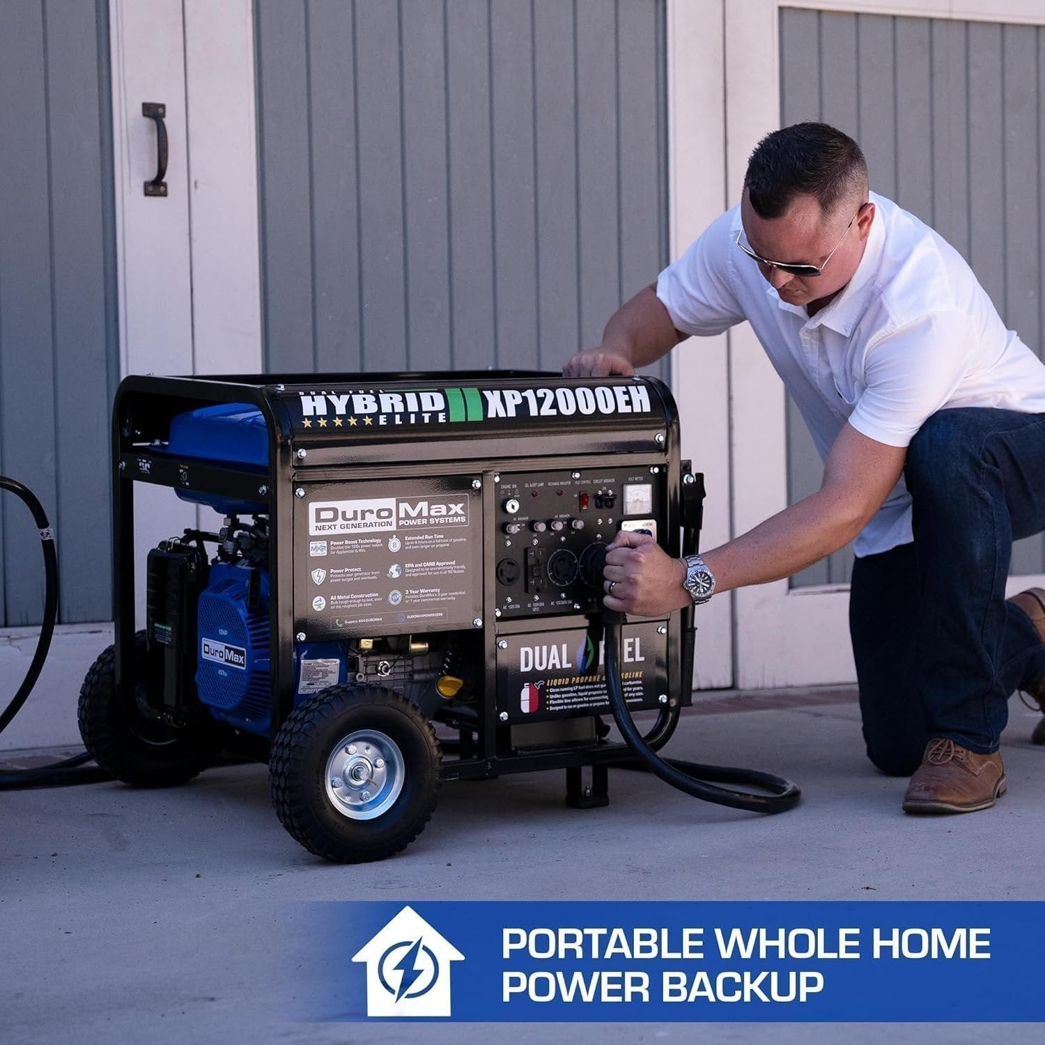 DuroMax XP13000EH Dual Fuel Portable Generator 13000 Watt Gas