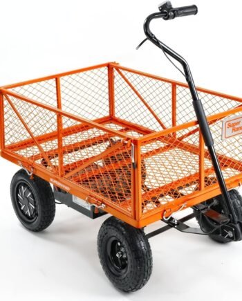 SuperHandy Electric-Assist Garden Cart, 5.7 Cu Ft, 440 lbs Load, All-Terrain Wheels