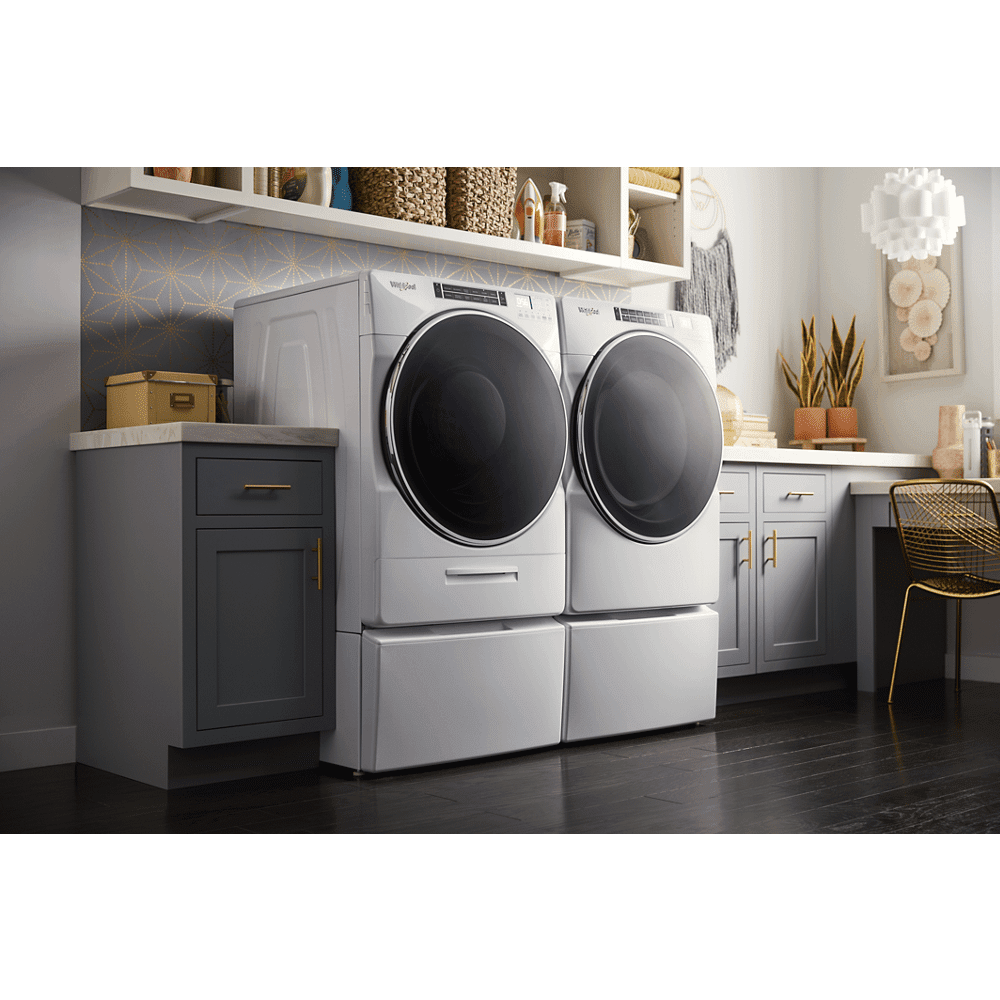 Whirlpool 5.0 cu ft High-Efficiency White Front Load Washing Machine with Load & Go(TM) XL Dispenser