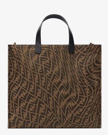 Fendi Brown Jacquard Ff Vertigo Bag