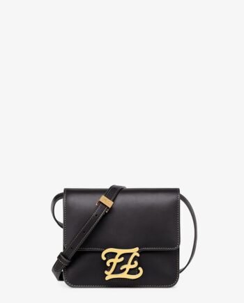 Fendi Karligraphy Black Leather Bag