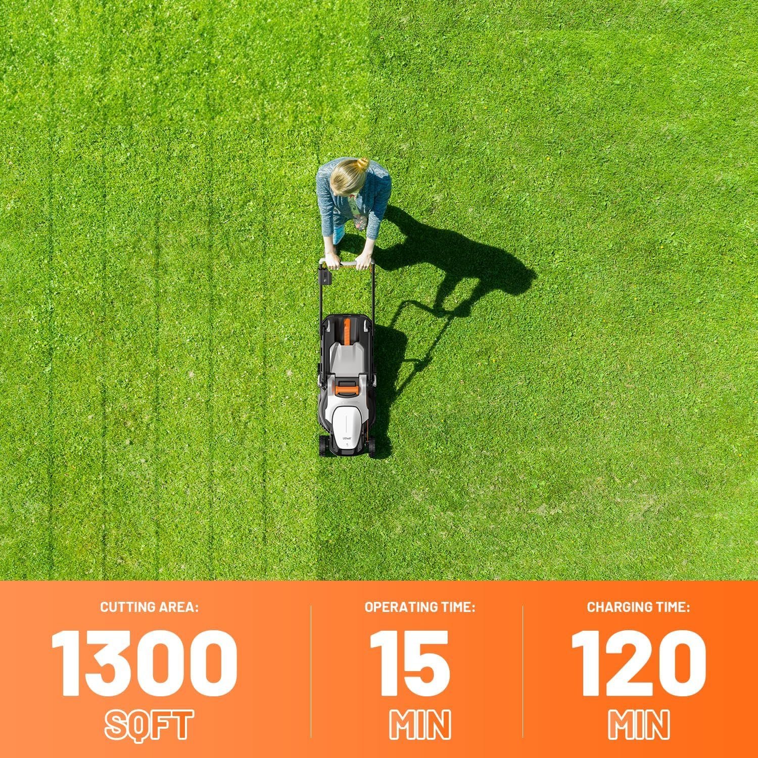 Litheli 13" 20V Cordless Lawn Mower with 4.0Ah Battery