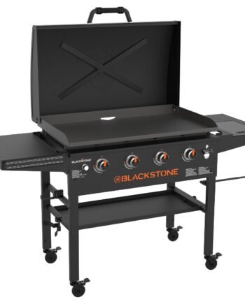 Blackstone Original Outdoor Griddle, 4-Burner 36″ Propane Flat Top Grill with Hood, Black