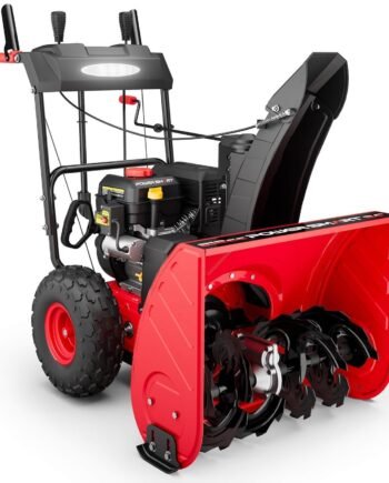 PowerSmart Snow Blower Gas Powered 24 Inch Self-Propelled 2-Stage 212cc Engine with Electric Start