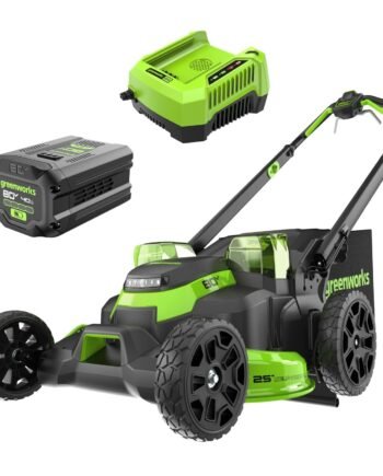 Greenworks 80V 25" Brushless Cordless Self-Propelled Lawn Mower,3 in 1 Dual Blade LawnMover, W/4.0Ah Battery and Rapid Charger Included