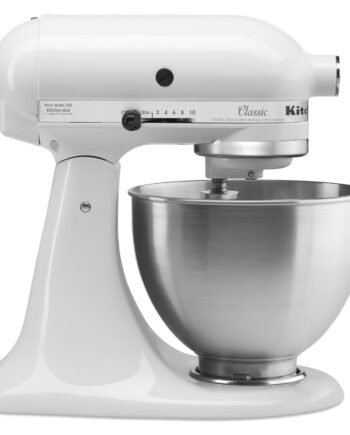 KitchenAid Classic Series 4.5-Quart Tilt-Head Stand Mixer, White, K45SSWH
