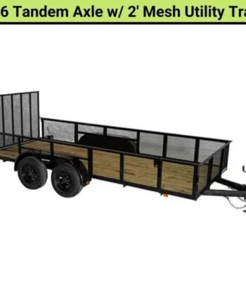 Triple Crown 6X16 Tandem Axle w/ 2? Mesh Utility Trailer | MESH6X16