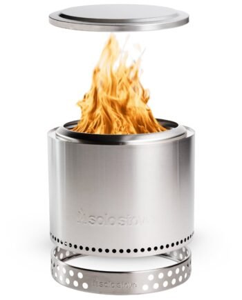 Solo Stove Bonfire Essential Bundle 2.0 | Incl. Smokeless Fire Pit, Stand, Lid, Camping Accessories, Portable for Wood Burning, Removable Ash Pan, Stainless Steel, H: 16.75in x Dia: 19.5in, 21.75lbs