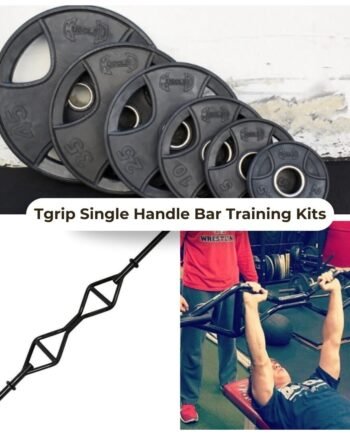 TGrip Pro Series Single Handle Bar with Solid Olympic Sleeves Training Kits – Multi Grip – Functional Training – Football – Swiss – Neutral